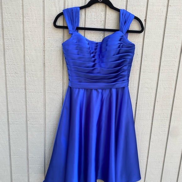 Royal Blue Satiny Dress - Picture 3 of 10